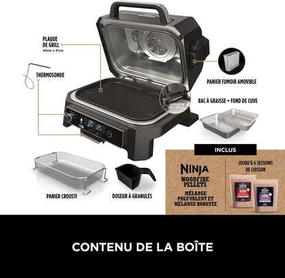 Ninja Woodfire Barbecue électrique et fumoir Pro XL