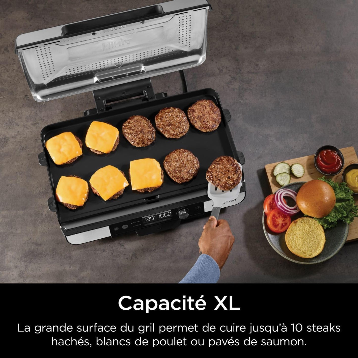 Ninja Sizzle Pro XL Grill Electrique Intérieur & Plancha Electrique