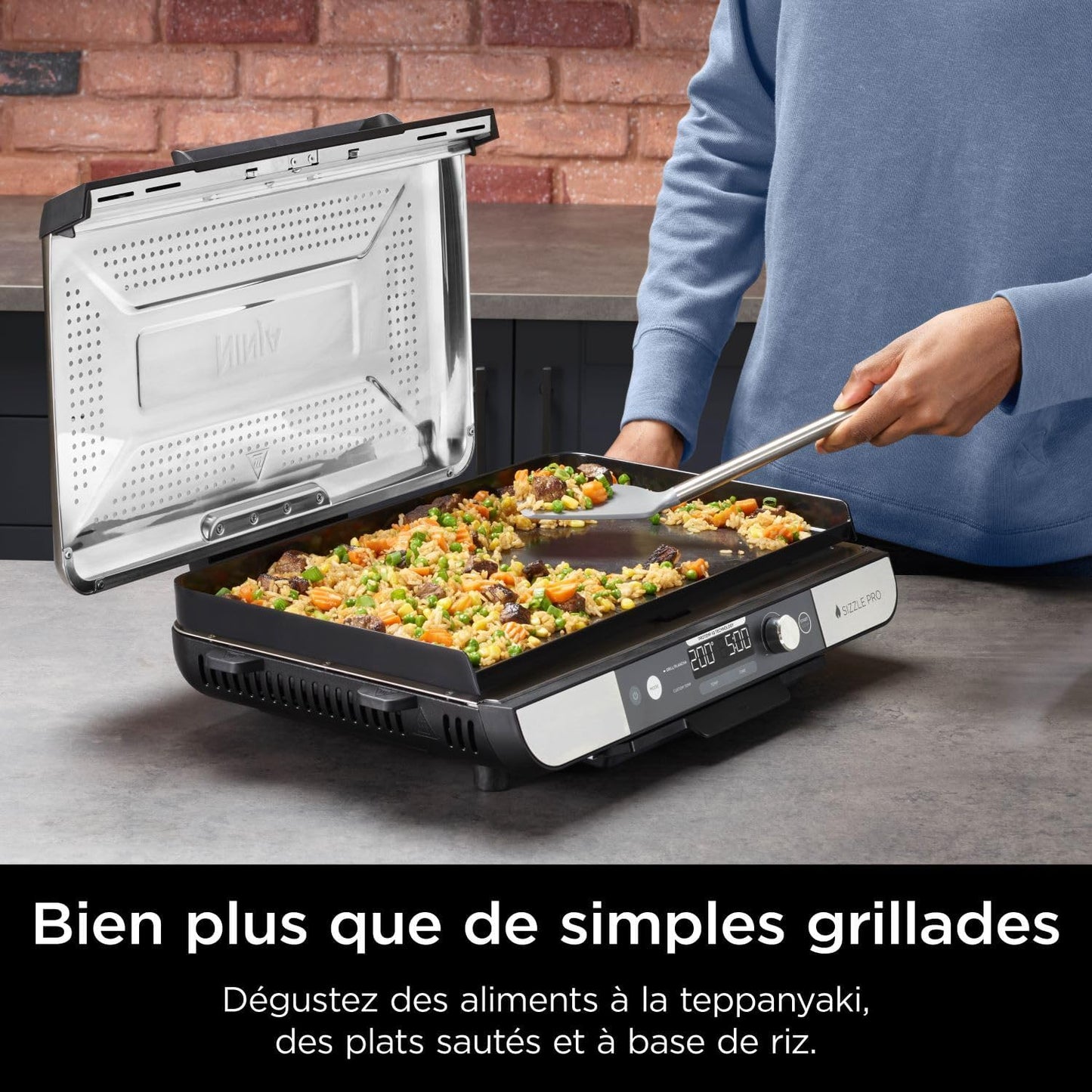 Ninja Sizzle Pro XL Grill Electrique Intérieur & Plancha Electrique