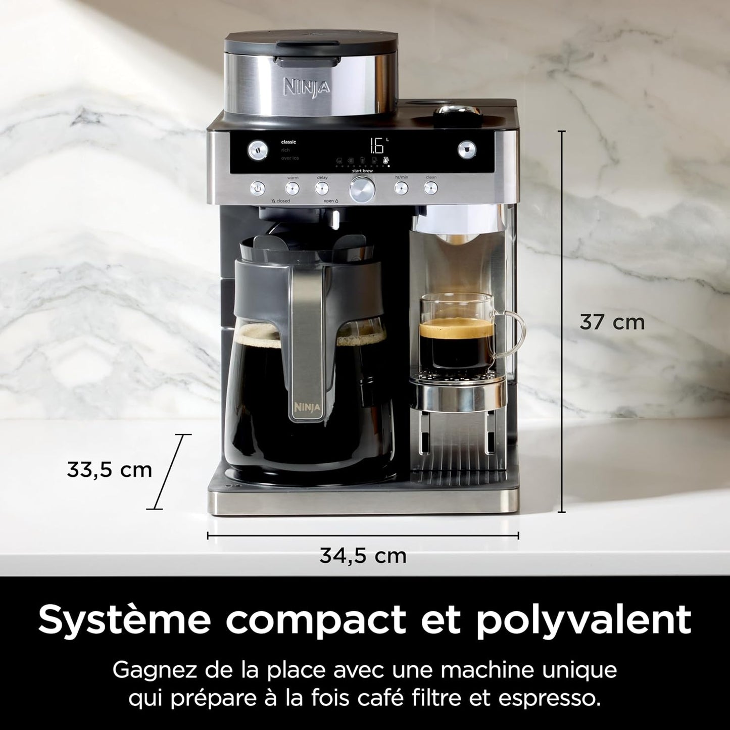 Ninja Prestige Machine à café filtre et capsules 2-en-1